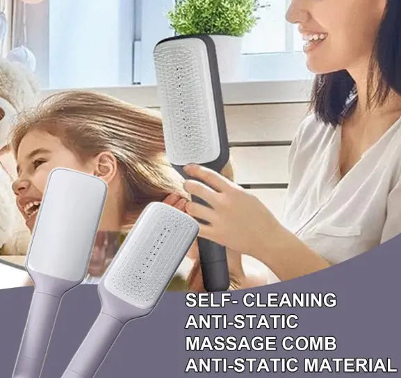 Sanvera™ Self-Cleaning Detangle Hairbrush